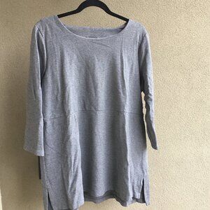 J. Jill gray rayon/nylon top - Sz L - 3/4 sleeve length
